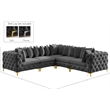 Meridian Furniture Tremblay Grey Velvet Modular Sectional
