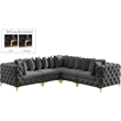 Meridian Furniture Tremblay Grey Velvet Modular Sectional