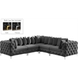 Meridian Furniture Tremblay Grey Velvet Modular Sectional