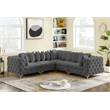 Meridian Furniture Tremblay Grey Velvet Modular Sectional