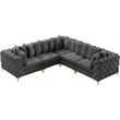 Meridian Furniture Tremblay Grey Velvet Modular Sectional