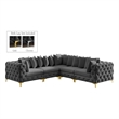 Meridian Furniture Tremblay Grey Velvet Modular Sectional