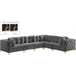 Meridian Furniture Tremblay Grey Velvet Modular Sectional
