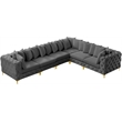Meridian Furniture Tremblay Grey Velvet Modular Sectional