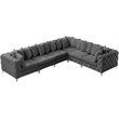 Meridian Furniture Tremblay Grey Velvet Modular Sectional