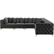 Meridian Furniture Tremblay Grey Velvet Modular Sectional