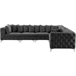 Meridian Furniture Tremblay Grey Velvet Modular Sectional