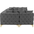 Meridian Furniture Tremblay Grey Velvet Modular Sectional