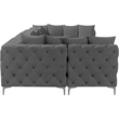 Meridian Furniture Tremblay Grey Velvet Modular Sectional