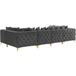 Meridian Furniture Tremblay Grey Velvet Modular Sectional