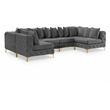 Meridian Furniture Tremblay Grey Velvet Modular Sectional