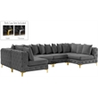 Meridian Furniture Tremblay Grey Velvet Modular Sectional