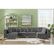Meridian Furniture Tremblay Grey Velvet Modular Sectional