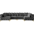 Meridian Furniture Tremblay Grey Velvet Modular Sectional