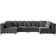 Meridian Furniture Tremblay Grey Velvet Modular Sectional