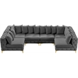 Meridian Furniture Tremblay Grey Velvet Modular Sectional