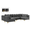 Meridian Furniture Tremblay Grey Velvet Modular Sectional
