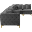 Meridian Furniture Tremblay Grey Velvet Modular Sectional