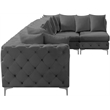 Meridian Furniture Tremblay Grey Velvet Modular Sectional