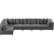 Meridian Furniture Tremblay Grey Velvet Modular Sectional