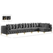 Meridian Furniture Tremblay Grey Velvet Modular Sectional