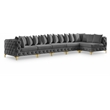 Meridian Furniture Tremblay Grey Velvet Modular Sectional