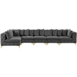 Meridian Furniture Tremblay Grey Velvet Modular Sectional