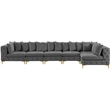 Meridian Furniture Tremblay Grey Velvet Modular Sectional