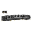 Meridian Furniture Tremblay Grey Velvet Modular Sectional