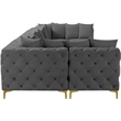 Meridian Furniture Tremblay Grey Velvet Modular Sectional