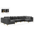 Meridian Furniture Tremblay Grey Velvet Modular Sectional