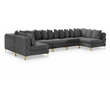 Meridian Furniture Tremblay Grey Velvet Modular Sectional