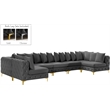 Meridian Furniture Tremblay Grey Velvet Modular Sectional