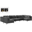 Meridian Furniture Tremblay Grey Velvet Modular Sectional