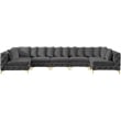 Meridian Furniture Tremblay Grey Velvet Modular Sectional
