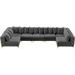 Meridian Furniture Tremblay Grey Velvet Modular Sectional