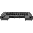 Meridian Furniture Tremblay Grey Velvet Modular Sectional