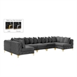 Meridian Furniture Tremblay Grey Velvet Modular Sectional
