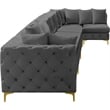 Meridian Furniture Tremblay Grey Velvet Modular Sectional