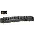 Meridian Furniture Tremblay Grey Velvet Modular Sectional