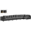 Meridian Furniture Tremblay Grey Velvet Modular Sectional