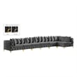 Meridian Furniture Tremblay Grey Velvet Modular Sectional