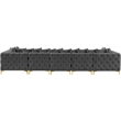 Meridian Furniture Tremblay Velvet Modular Sectional/Pillow in Gray/Gold-Chrome