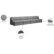 Meridian Furniture Beckham Grey Durable Linen Textured Fabric Modular Sofa
