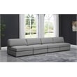 Meridian Furniture Beckham Grey Durable Linen Textured Fabric Modular Sofa