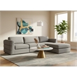 Meridian Furniture Beckham Grey Durable Linen Textured Fabric Modular Sectional