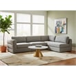 Meridian Furniture Beckham Grey Durable Linen Textured Fabric Modular Sectional