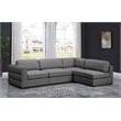 Meridian Furniture Beckham Grey Durable Linen Textured Fabric Modular Sectional