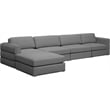 Meridian Furniture Beckham Grey Durable Linen Textured Fabric Modular Sectional