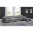 Meridian Furniture Beckham Grey Durable Linen Textured Fabric Modular Sectional